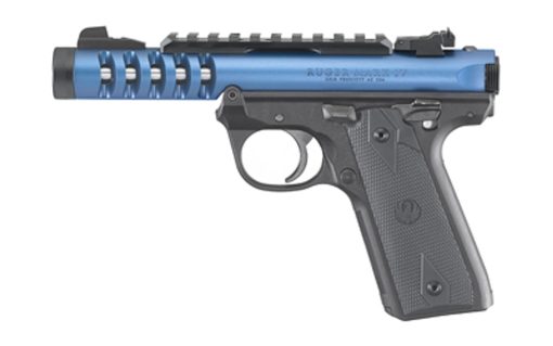 Buy Ruger, Mark IV Lite, 22/45 22LR, 4.4" Threaded Barrel, Polymer Frame, Blue Anodized Finish, Checkered Grips, Adjustable Rear Sight, 10Rd