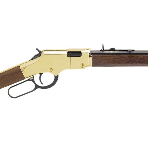 Buy Henry Golden Boy Compact Polished Brass/Blued Lever Action Rifle - 22 Long Rifle - 16.25in